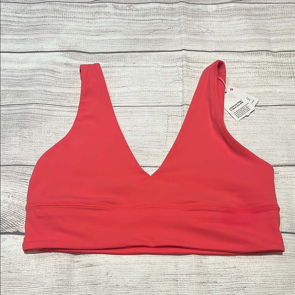NWT Lululemon Align V-Neck Bra *Light Support, A/B Cup Glaze Pink | Size 12